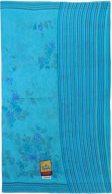paul bastralaya Printed Daily Wear Cotton Blend Saree(Light Blue)
