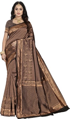 stylescope Woven Bollywood Silk Blend Saree(Black)