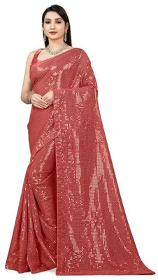 Suntex Embellished Bollywood Georgette Saree(Red)