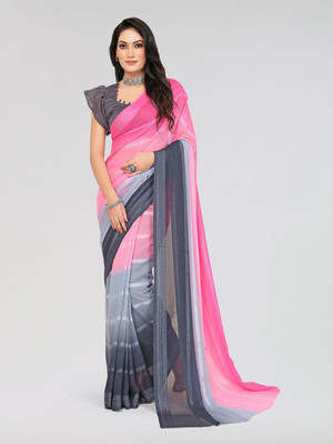 Moda Rapido Dyed Daily Wear Satin Saree(Pink)