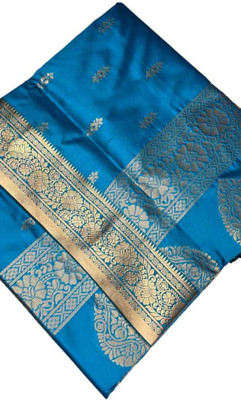 Zahidandsons Woven Banarasi Handloom Art Silk Saree(Light Blue)