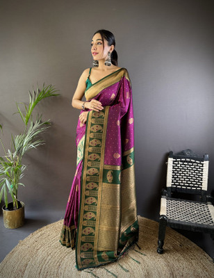 Tasrika Woven Banarasi Pure Silk Saree(Multicolor)