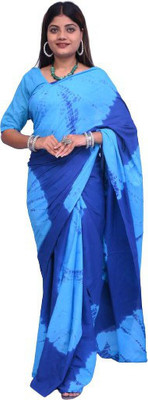 Kiaaron Self Design Daily Wear Pure Cotton Saree(Light Blue)