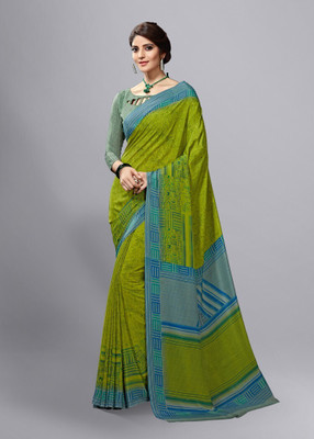 Vimla Printed Daily Wear Crepe Saree(Green)