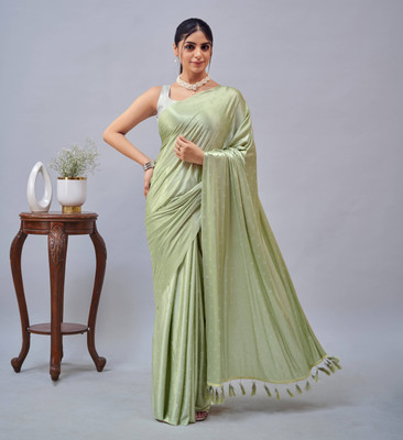 DIVYASHAKTI FASHION Embellished Bollywood Lycra Blend Saree(Green)