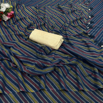 PIYA DESIGNER Printed Bandhani Georgette Saree(Dark Blue)