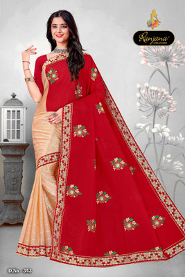RANJANA CREATION Self Design Bollywood Net Saree(Red)