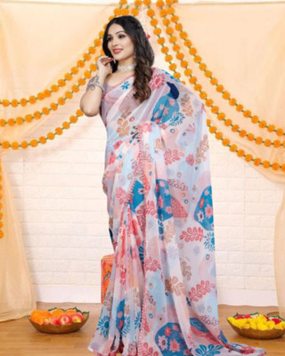 Jayu Digital Print Bollywood Georgette Saree(Multicolor)