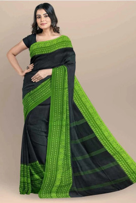 GOLU Self Design Handloom Pure Cotton Saree(Green, Black)