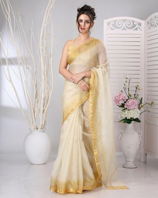 EthinicSpecial Self Design Kota Doria Net Saree(Cream)
