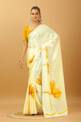 A V M PRINTS Self Design Bollywood Art Silk Saree(Mustard)