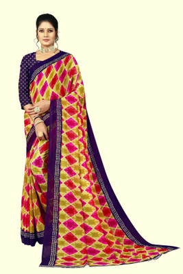 Vimalnath Synthetics Printed Daily Wear Georgette Saree(Blue)