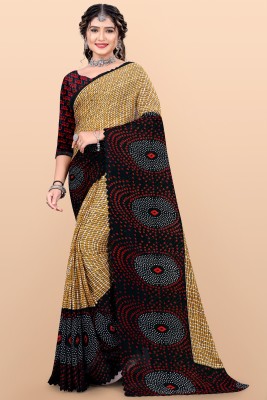 Leelavati Embroidered Bollywood Georgette, Lace Saree(Beige, Black)