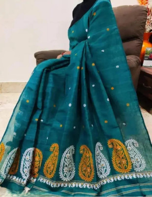 siyaramfabrics Geometric Print, Woven Daily Wear Cotton Silk Saree(Blue)