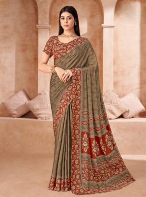 Tasrika Printed Bollywood Crepe Saree(Beige)