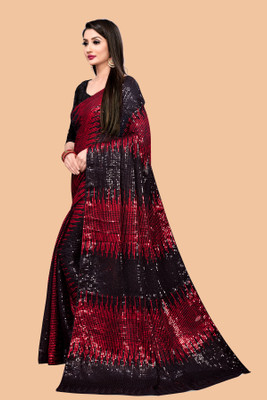 Divastri Embroidered Bollywood Georgette Saree(Red)