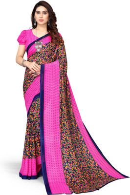 Priyashi Printed, Digital Print Bollywood Georgette Saree(Pink)