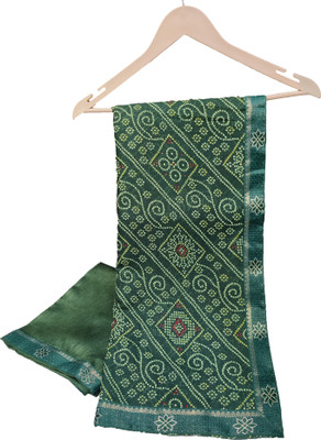 Ranisatiya Creation Printed Bandhani Georgette Saree(Cream)