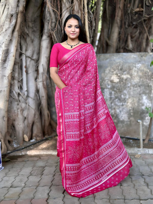 S.R.TEXTILES Printed Kalamkari Georgette Saree(Multicolor)