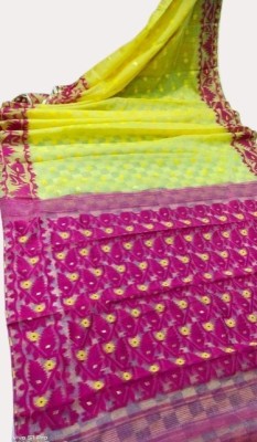 Fashion Max Self Design Jamdani Cotton Silk Saree(Multicolor)