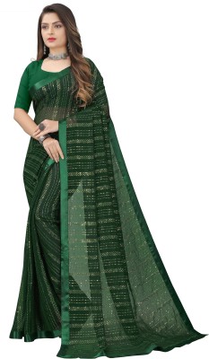 Mahalaxmi Fashion Embroidered Bollywood Georgette Saree(Green)