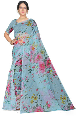 womensaree Printed Daily Wear Organza Saree(Multicolor)