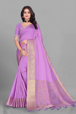 Aarunika MT Woven Bollywood Pure Silk Saree(Purple)