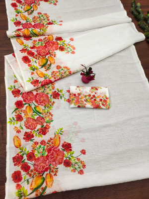 DEVICE of NT Embroidered, Solid/Plain Bollywood Chiffon Saree(Multicolor)