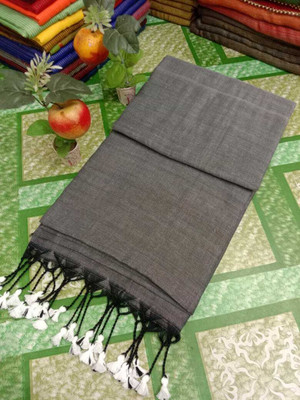 Puspa Fashion Self Design Tant Pure Cotton Saree(Grey)