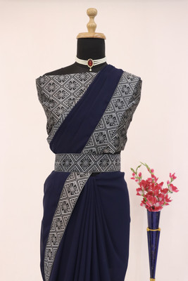 SOMVATI Printed Bollywood Georgette Saree(Blue)