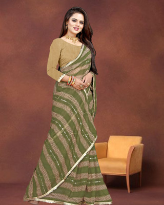 JAYAMENTERPRISE Embellished, Self Design Bollywood Georgette Saree(Green)
