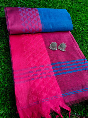 Bakshi Telecom Self Design Handloom Cotton Silk Saree(Multicolor)