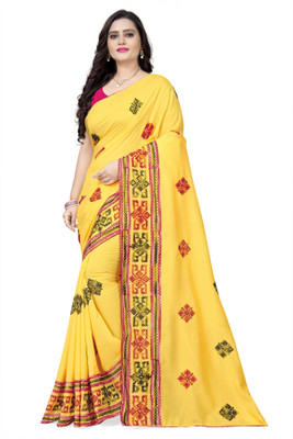 Divastri Embroidered, Self Design Bollywood Georgette Saree(Yellow)