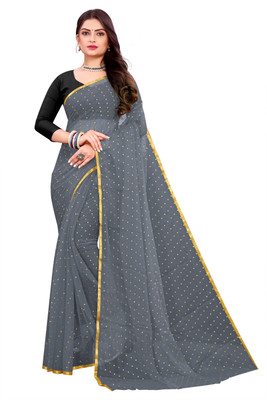 JiproStore Self Design Daily Wear Chiffon Saree(Grey)
