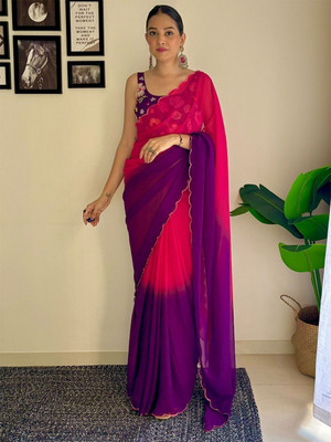 Divastri Printed Bollywood Georgette Saree(Multicolor)