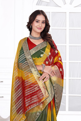 Aarunika fashion Solid/Plain Bollywood Organza Saree(Multicolor)