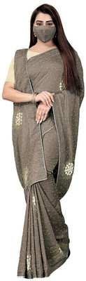 pUNYATHA CREATION Embellished Bollywood Pure Silk Saree(Brown)
