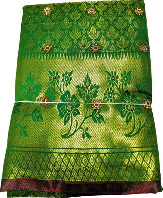 satrangi creation Applique Handloom Art Silk Saree(Magenta)