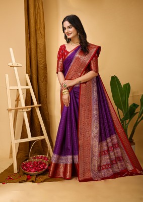 Tasrika Printed Bollywood Cotton Silk Saree(Purple)