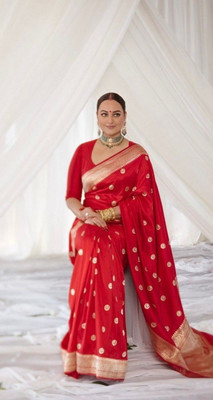 Muskan Collection Printed Banarasi Art Silk Saree(Red)