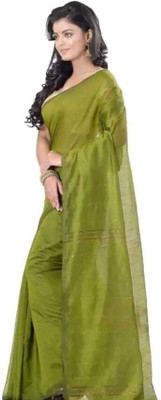 Maa laxmi saree center Printed Tant Pure Cotton Saree(Green)