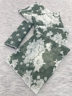 ketan Embellished Bollywood Georgette Saree(Green)