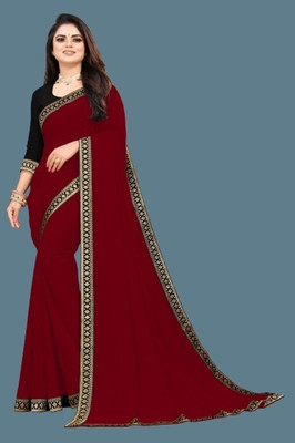 Jevlan Printed Daily Wear Georgette Saree(Maroon)
