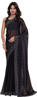 JS Clothing Mart Woven, Embellished, Self Design Kanjivaram Jimmy choo Saree(Black)