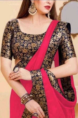 SHRIWALI Self Design Bollywood Lycra Blend Saree(Pink)