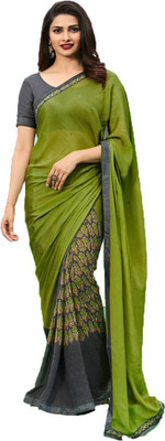 peer store Printed Bollywood Georgette Saree(Blue)
