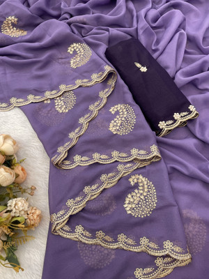 Ethina Fashion Embroidered Bollywood Georgette Saree(Magenta)