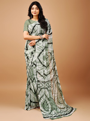 Leelavati Printed Daily Wear Chiffon Saree(Grey)