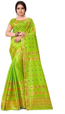 NILHARI Self Design Mekhela Chador Jacquard Saree(Light Green)