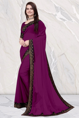 pari creation Solid/Plain, Self Design Bollywood Georgette Saree(Pink)